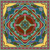 silk neck scarf or kerchief square pattern design in ukrainian N32