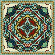 silk neck scarf or kerchief square pattern design in ukrainian N33