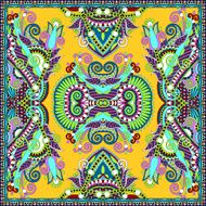 silk neck scarf or kerchief square pattern design in ukrainian N35