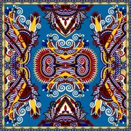 silk neck scarf or kerchief square pattern design in ukrainian N36