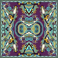 silk neck scarf or kerchief square pattern design in ukrainian N37