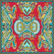 silk neck scarf or kerchief square pattern design in ukrainian N38