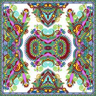 silk neck scarf or kerchief square pattern design in ukrainian N39