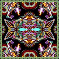 Traditional ornamental floral paisley bandanna Square ornament N28