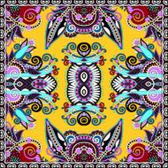 Traditional ornamental floral paisley bandanna Square ornament N32