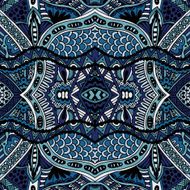 Blue Oriental Ethnic Seamless pattern design