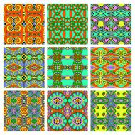 set of different seamless colored vintage geometric pattern N23