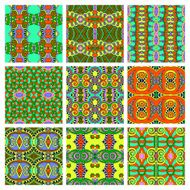 set of different seamless colored vintage geometric pattern N24