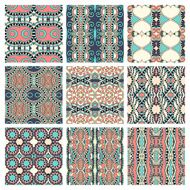 set of different seamless colored vintage geometric pattern N26