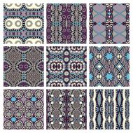 set of different seamless colored vintage geometric pattern N27
