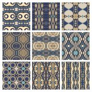set of different seamless colored vintage geometric pattern N29