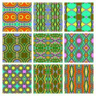set of different seamless colored vintage geometric pattern N30