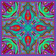 silk neck scarf or kerchief square pattern design N41