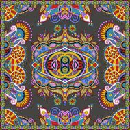 Traditional ornamental floral paisley bandanna N580