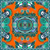 Traditional ornamental floral paisley bandanna N581