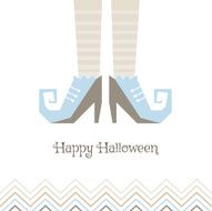 Vector card for Halloween Witches&#039; shoes