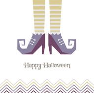 Vector card for Halloween Boots sorceress
