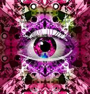 Eye on a colored background Esoteric illustration