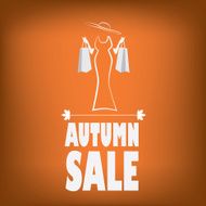 Autumn sales poster with fashionable man and woman N2