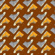 Hand drawn vintage sport shoe Seamless pattern
