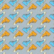 Hand drawn vintage sport shoe Seamless pattern N2