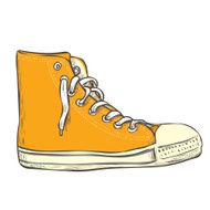 Hand drawn vintage sport shoe Isolated on white
