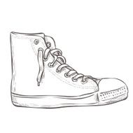 Hand drawn vintage sport shoe Isolated on white N2