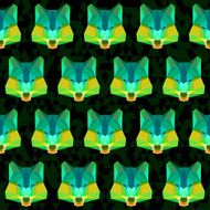 Bright green colored abstract polygonal wolf pattern background