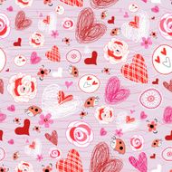 Font greeting card with hearts on aged background N4