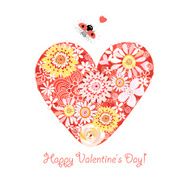 Font greeting card with hearts on aged background N6