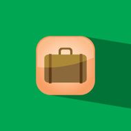 Luggage button icon flat vector illustration eps10