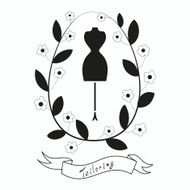 Tailoring emblem with mannequin or dummy