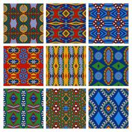 set of different seamless colored vintage geometric pattern tex N21