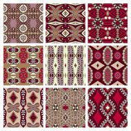 set of different seamless colored vintage geometric pattern tex N23