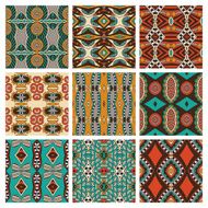 set of different seamless colored vintage geometric pattern tex N24