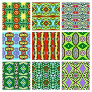 set of different seamless colored vintage geometric pattern tex N25