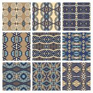set of different seamless colored vintage geometric pattern tex N27