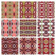 set of different seamless colored vintage geometric pattern tex N29