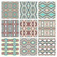 set of different seamless colored vintage geometric pattern tex N31