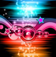 PArty Club Flyer for Music event with Explosion of colors