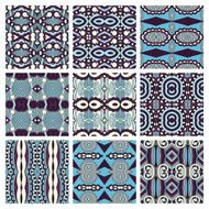 set of different seamless colored vintage geometric pattern tex N36