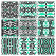 set of different seamless colored vintage geometric pattern tex N37