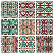 set of different seamless colored vintage geometric pattern tex N38