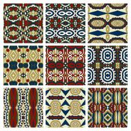 set of different seamless colored vintage geometric pattern tex N39