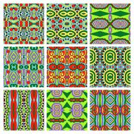set of different seamless colored vintage geometric pattern tex N40