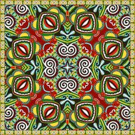 Traditional ornamental floral paisley bandanna Square ornament N41