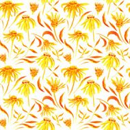 Seamless watercolor pattern with flowers