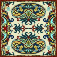 Traditional ornamental floral paisley bandanna Square ornament N56