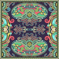 Traditional ornamental floral paisley bandanna Square ornament N57