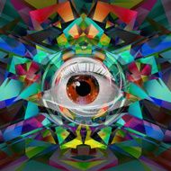 Eye on a colored background Esoteric illustration N2